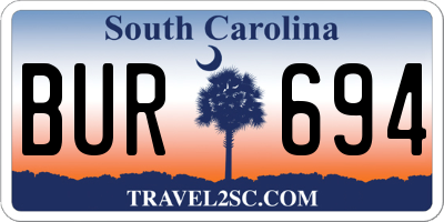SC license plate BUR694