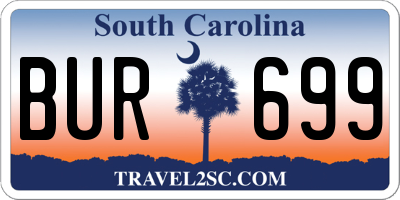 SC license plate BUR699