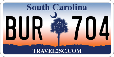 SC license plate BUR704