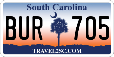 SC license plate BUR705
