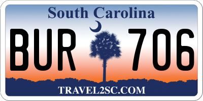 SC license plate BUR706