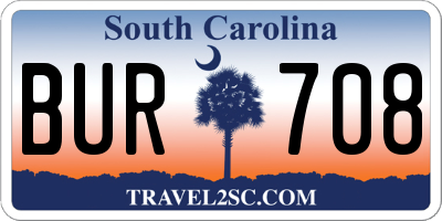 SC license plate BUR708