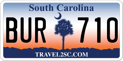 SC license plate BUR710