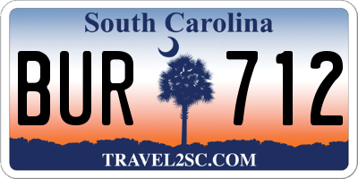 SC license plate BUR712