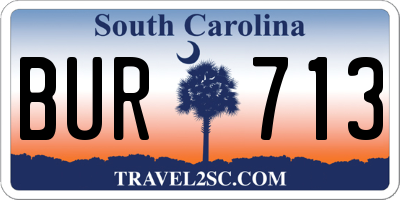 SC license plate BUR713