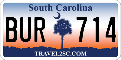 SC license plate BUR714