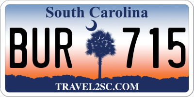 SC license plate BUR715