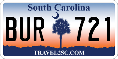 SC license plate BUR721