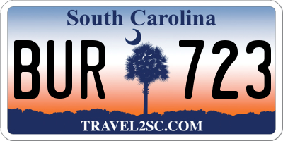 SC license plate BUR723