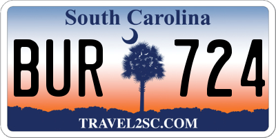 SC license plate BUR724