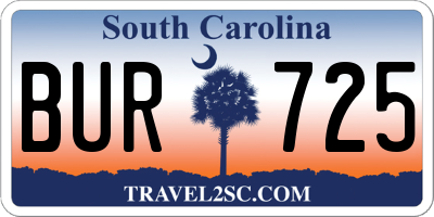 SC license plate BUR725