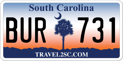 SC license plate BUR731