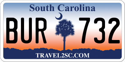 SC license plate BUR732