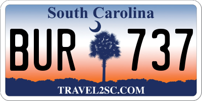 SC license plate BUR737