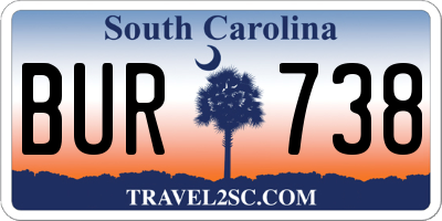 SC license plate BUR738