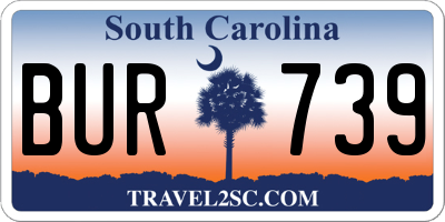 SC license plate BUR739