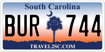 SC license plate BUR744