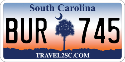 SC license plate BUR745