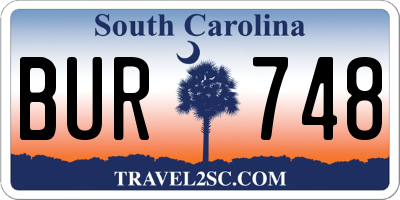 SC license plate BUR748