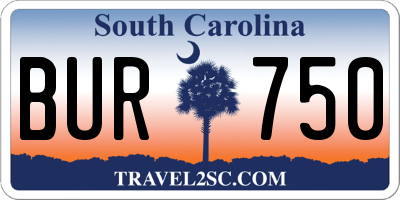 SC license plate BUR750