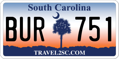SC license plate BUR751