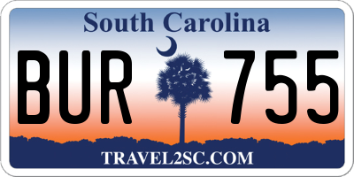 SC license plate BUR755