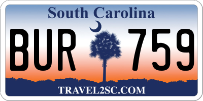 SC license plate BUR759