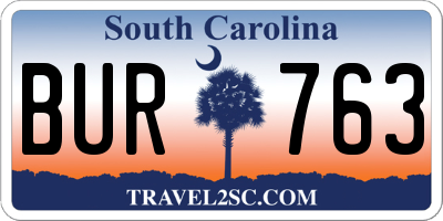 SC license plate BUR763