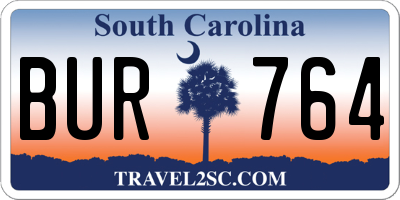 SC license plate BUR764