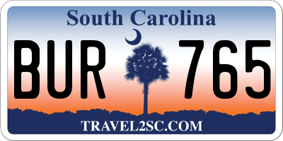 SC license plate BUR765