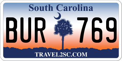 SC license plate BUR769