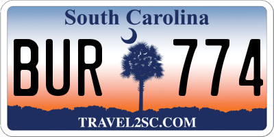 SC license plate BUR774
