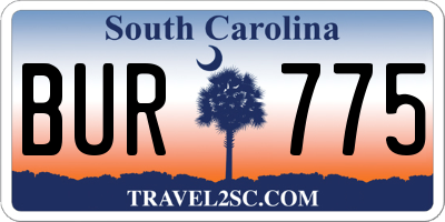 SC license plate BUR775