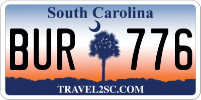 SC license plate BUR776