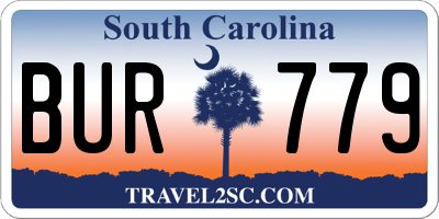SC license plate BUR779