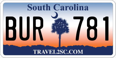 SC license plate BUR781