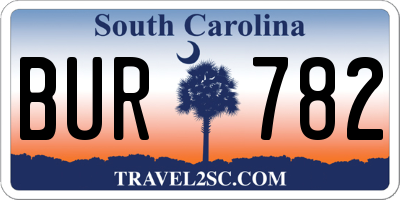 SC license plate BUR782