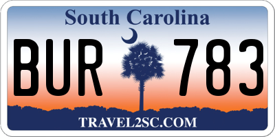 SC license plate BUR783