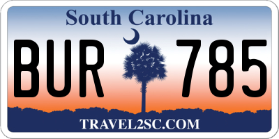 SC license plate BUR785