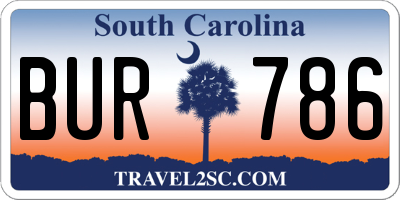 SC license plate BUR786