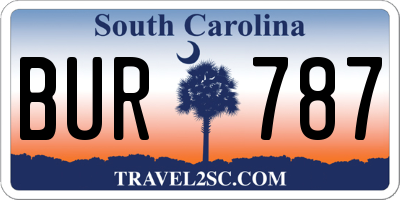 SC license plate BUR787