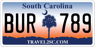 SC license plate BUR789