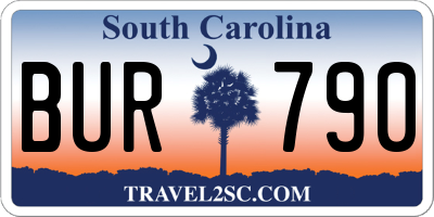 SC license plate BUR790