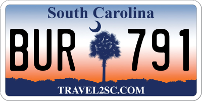 SC license plate BUR791