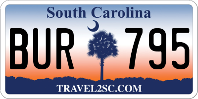 SC license plate BUR795