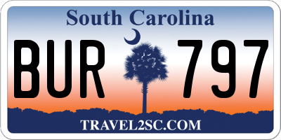 SC license plate BUR797