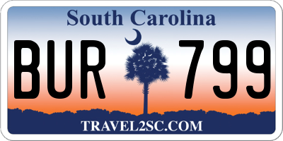 SC license plate BUR799