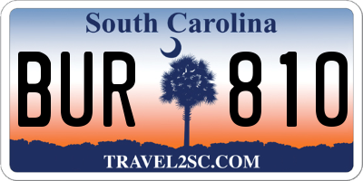 SC license plate BUR810