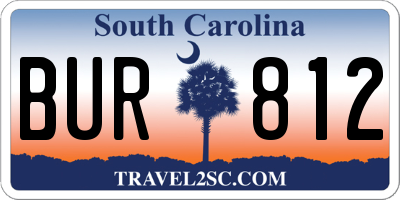 SC license plate BUR812