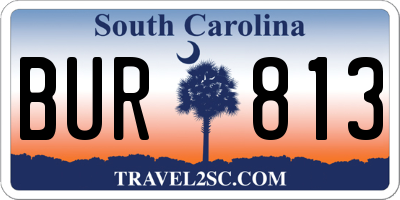 SC license plate BUR813